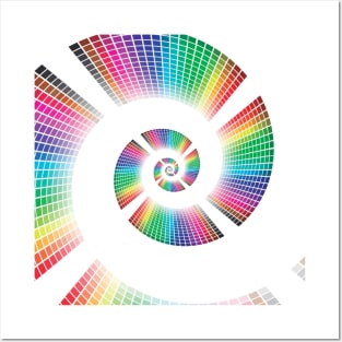 Rainbow Color Wheel Spiral Colorful Posters and Art